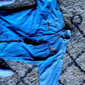 Tony Stewart grey denim button down.